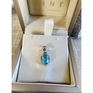 Fini Dream Jewelry Blue Topaz Oval Pendant